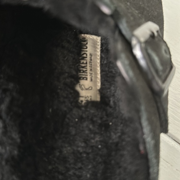 Birkenstock Black Sherling Boston Suede Clogs SZ 10 EU 41 - Picture 7 of 8